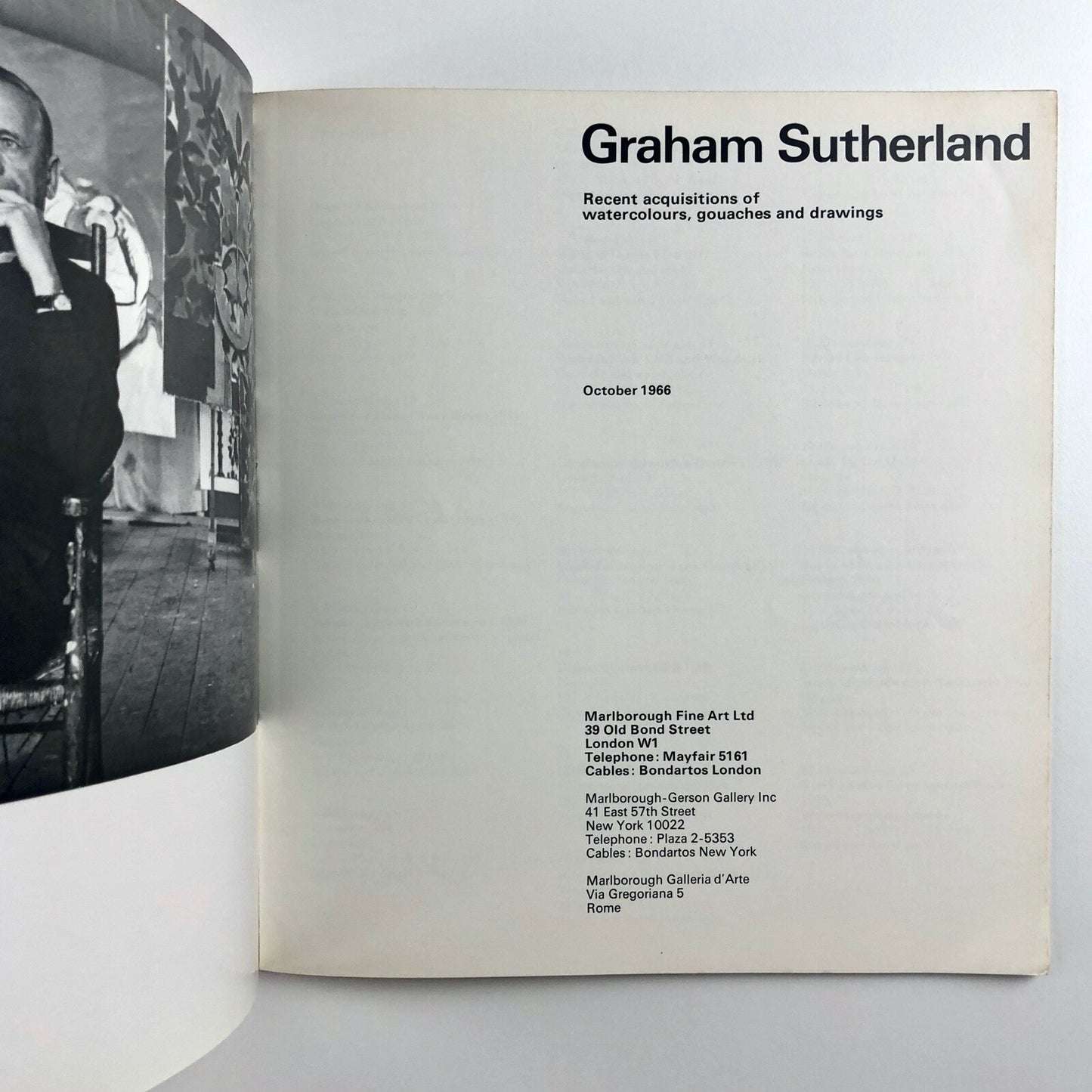 Graham Sutherland – Recent acquisitions | Marlborough exhibition catalogue, 1966