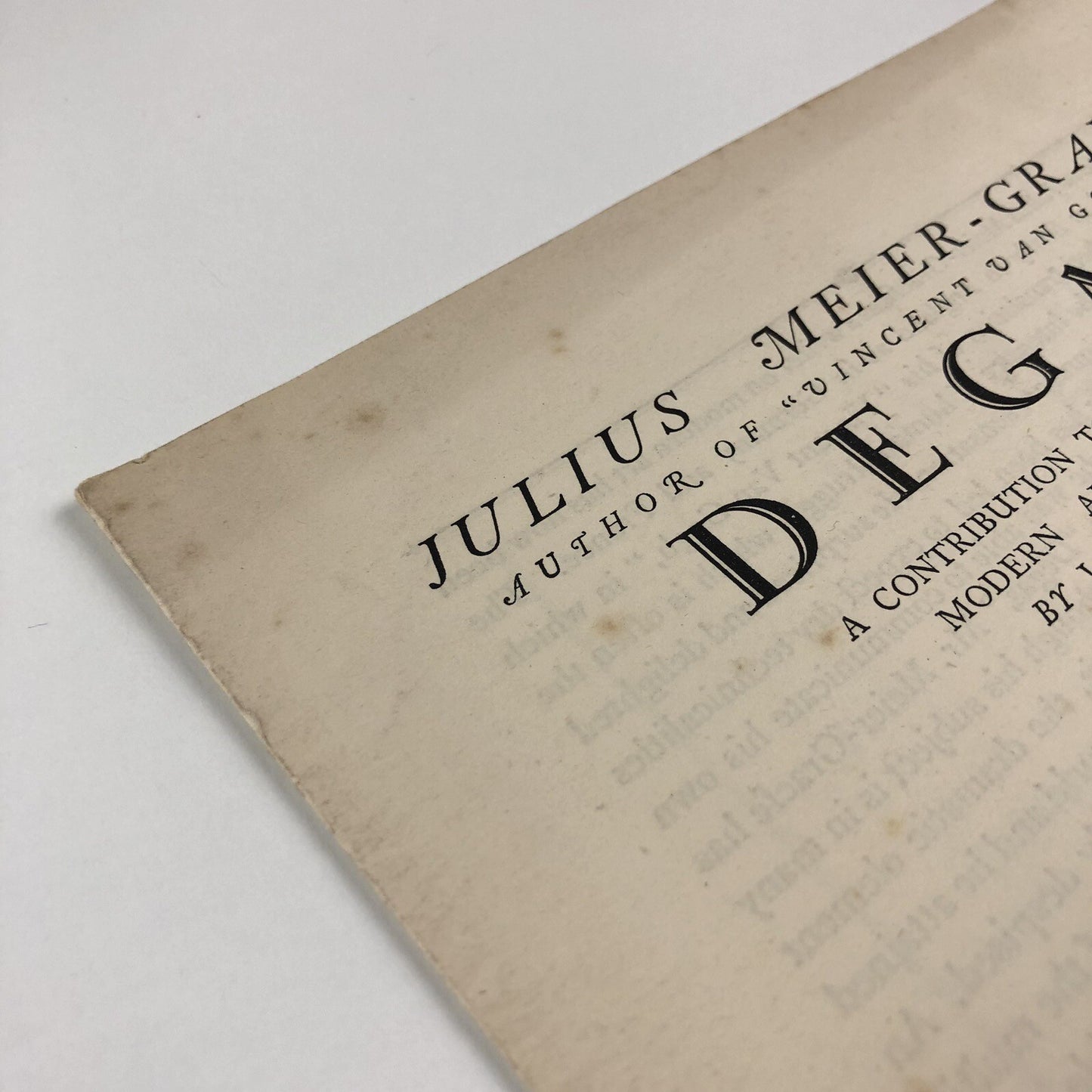 Prospectus for Degas by Julius Meier-Graefe | J. Holroyd Reece | Ernest Benn 1923
