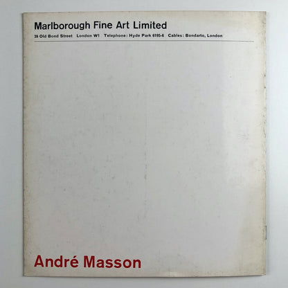 André Masson – Recent Work | Marlborough Fine Art catalogue, November 1962 | Gordon House