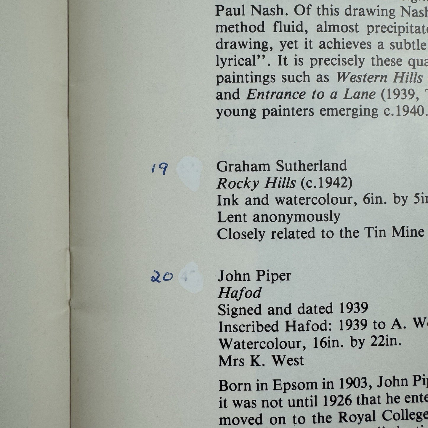 John Piper and English Neo-Romanticism | National Museum of Wales catalogue, 1982