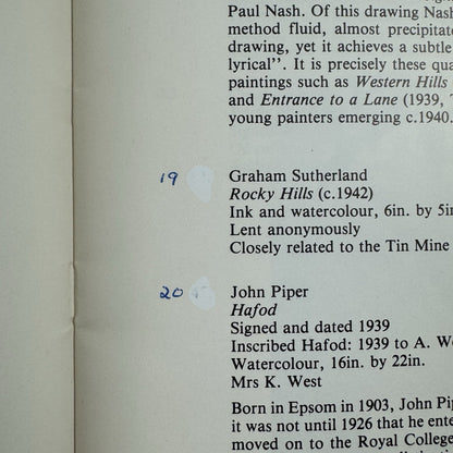John Piper and English Neo-Romanticism | National Museum of Wales catalogue, 1982