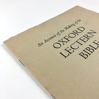 An Account of the Making of the Oxford Lectern Bible | Bruce Rogers, 1936?