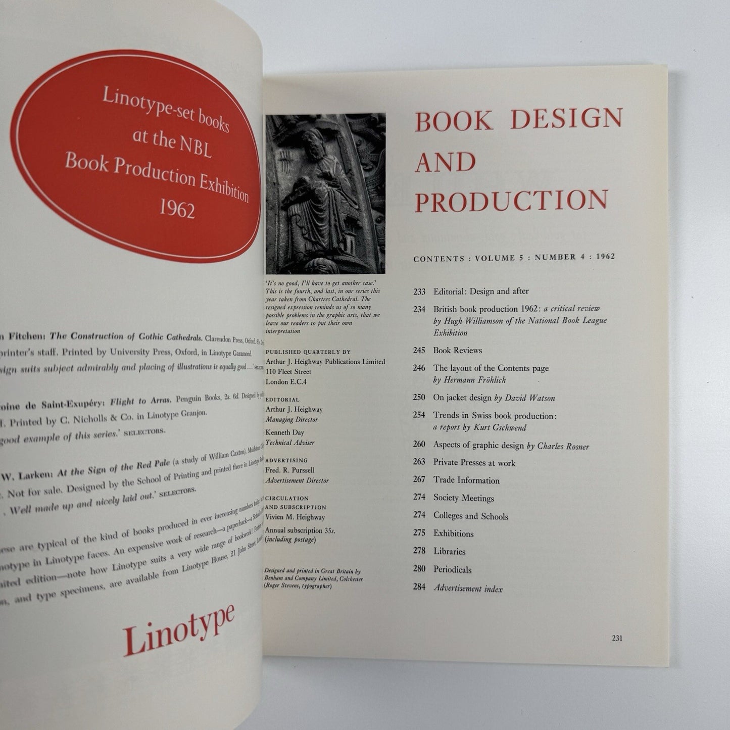 Book Design and Production Vol 5 No 4 1962 | Edited by Arthur J. Heighway