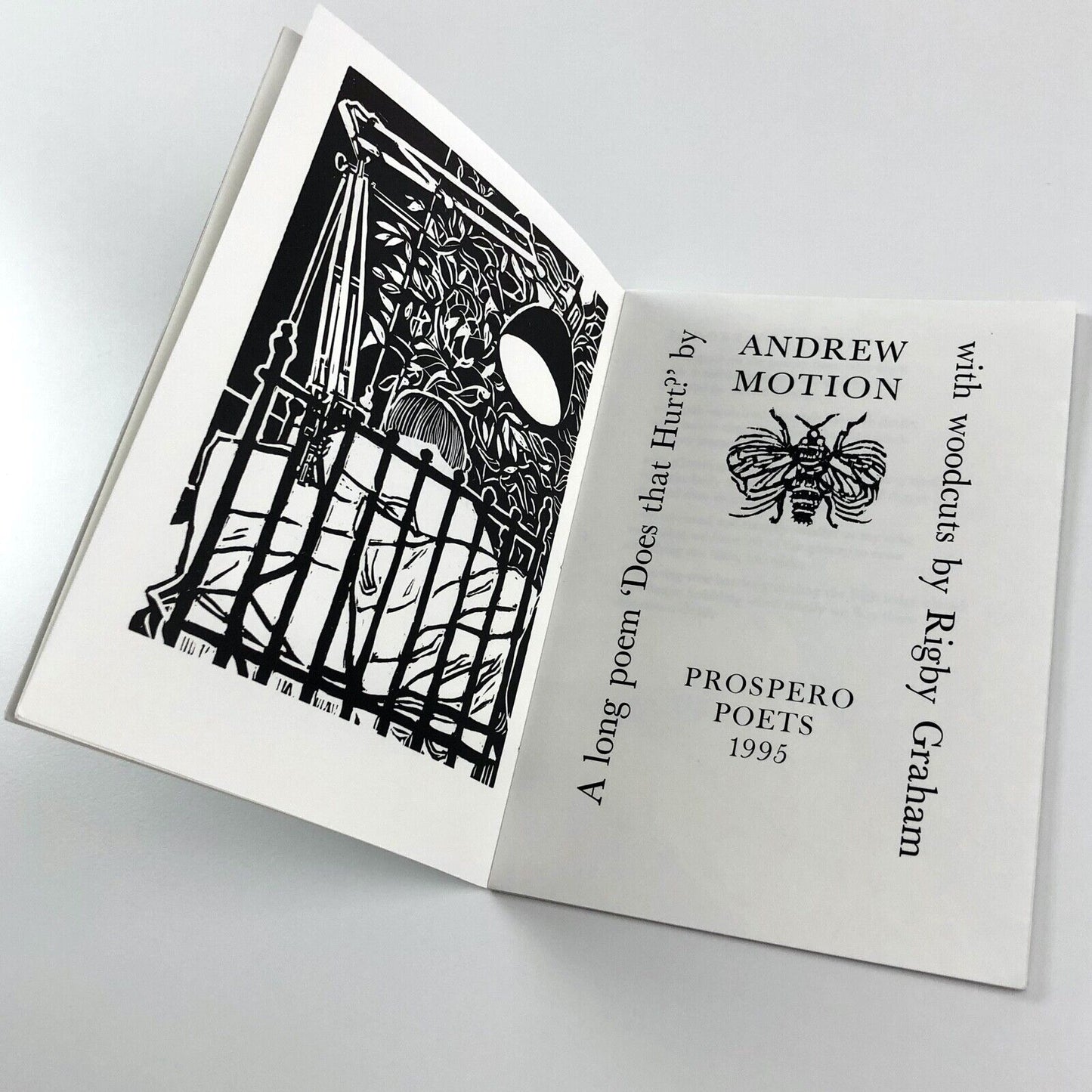 Does That Hurt? Andrew Motion | Prospero Poets 1995 Rigby Graham woodcuts