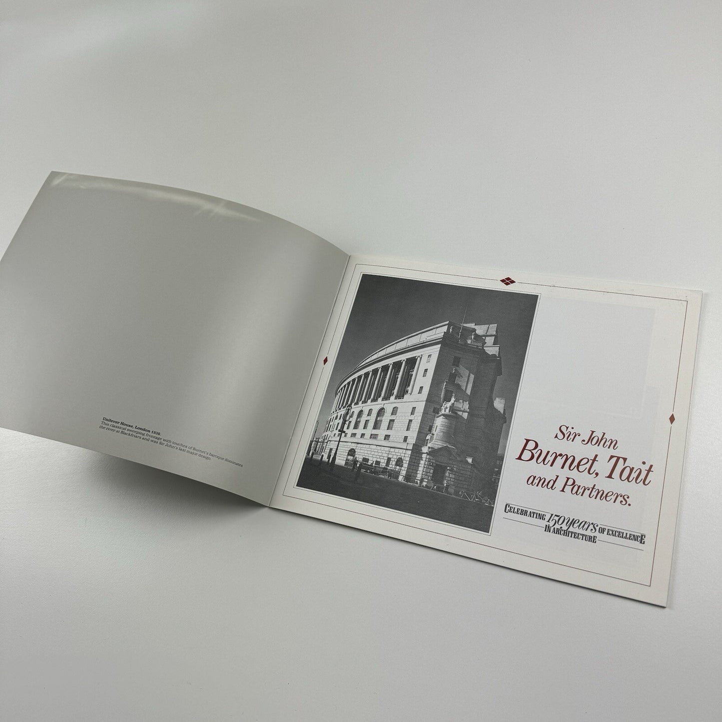 Promotional booklet Sir John Burnet Tait and Partners Celebrating 150 years 1986