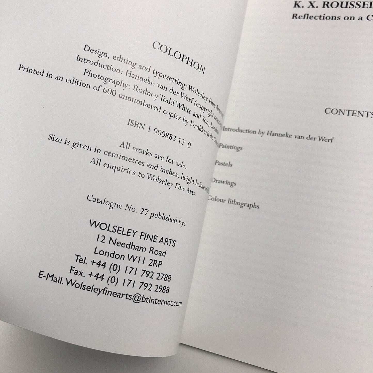 K. X. Roussel Paintings, pastels, drawings, and prints | Wolseley Fine Arts 1999