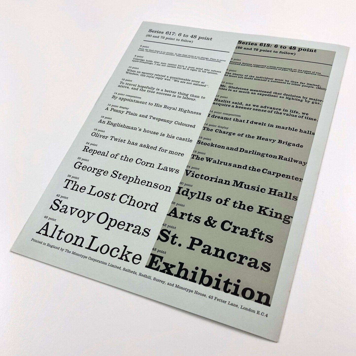 Type specimen leaflet New Clarendon with Bold Series 618 | text by James Mosley | Monotype Corporation, undated