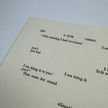 A Humument page 352 'This morning I' by Tom Phillips | The Tetrad Press, 1970