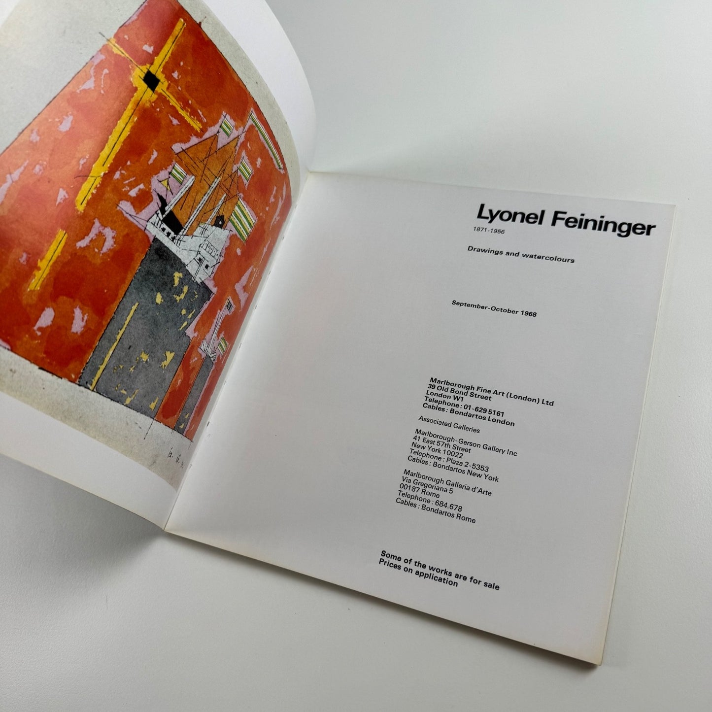Lyonel Feininger. Drawings and watercolours | Marlborough Sep/Oct 1968 cat.238 typography by Gordon House