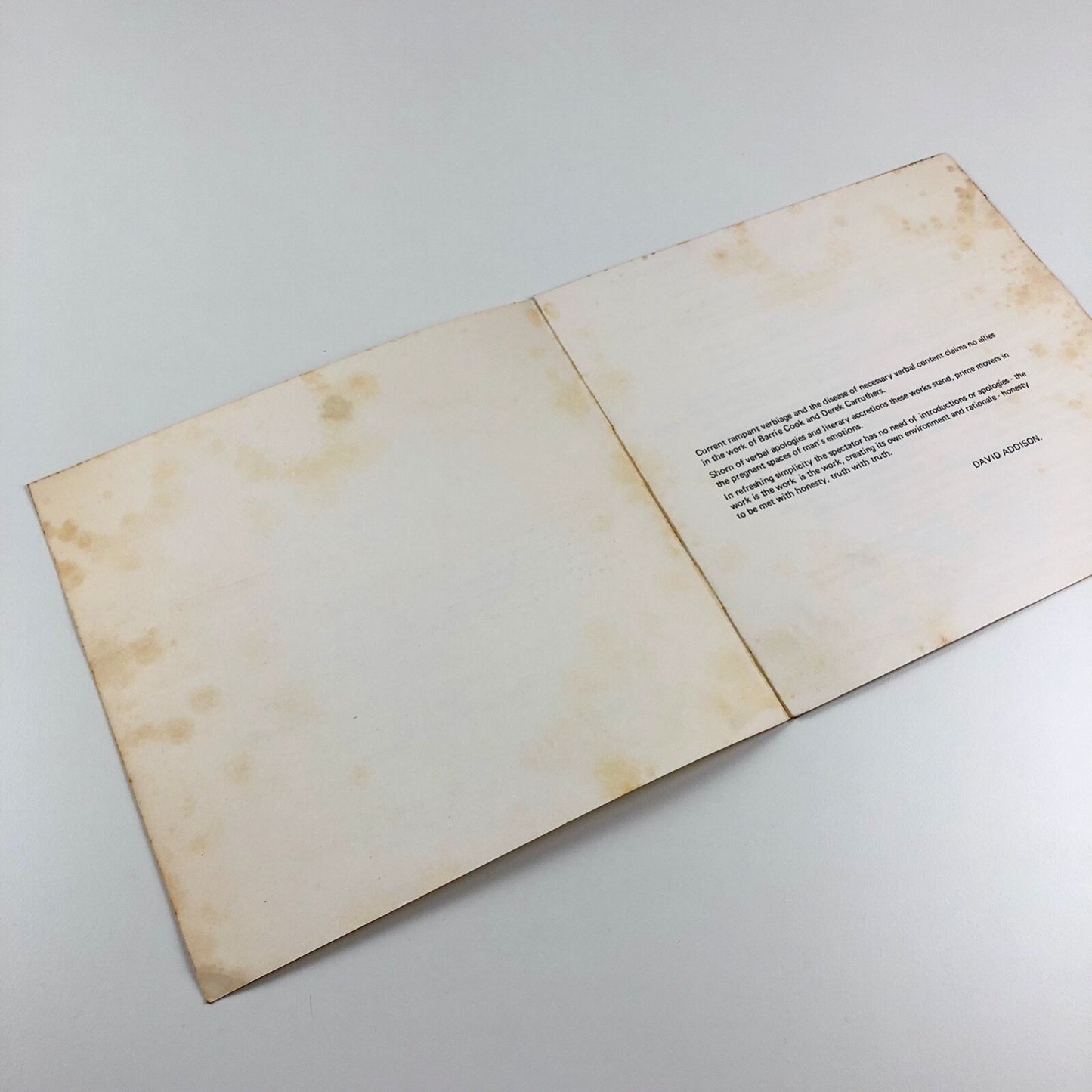 Bradford Arts Festival – Paintings by Barrie Cook / Structures by Derek Carruthers | 1970 catalogue