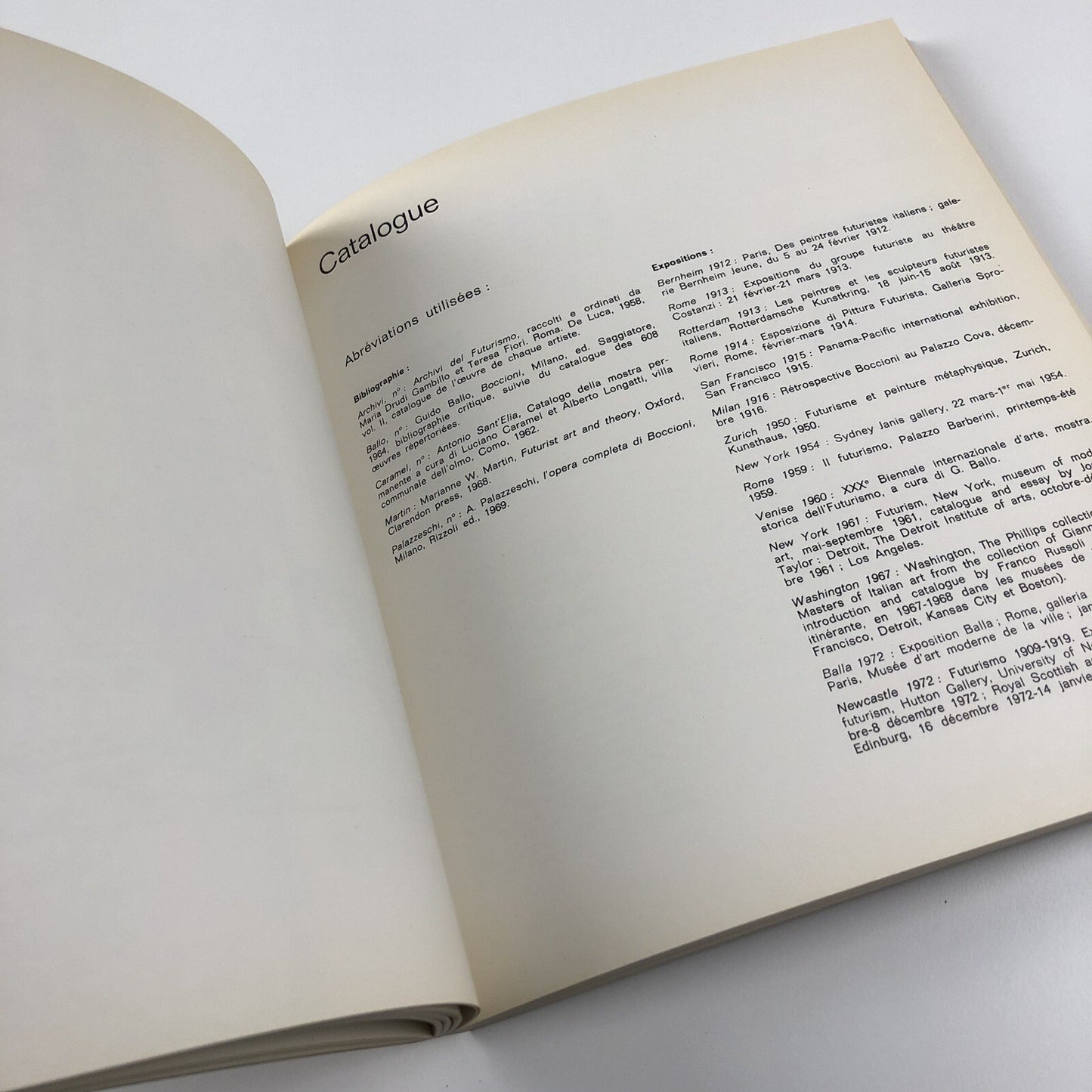 Le Futurisme 1909-1916 exhibition catalogue | Musée national d’art moderne 1973
