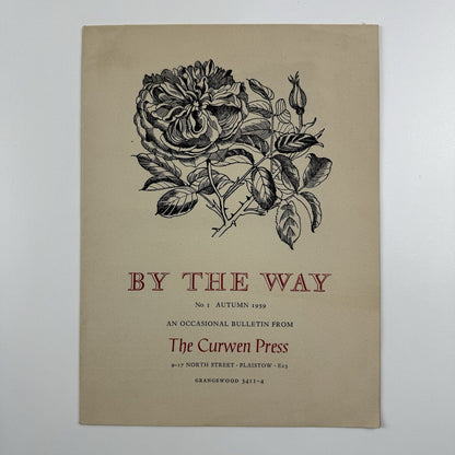 By the Way. No. 1 Autumn 1959. An occasional bulletin The Curwen Press - cover illustration by John Nash