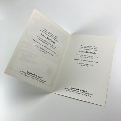 Pierre Alechinsky. Private view invitation | Ronny van de Velde 1999