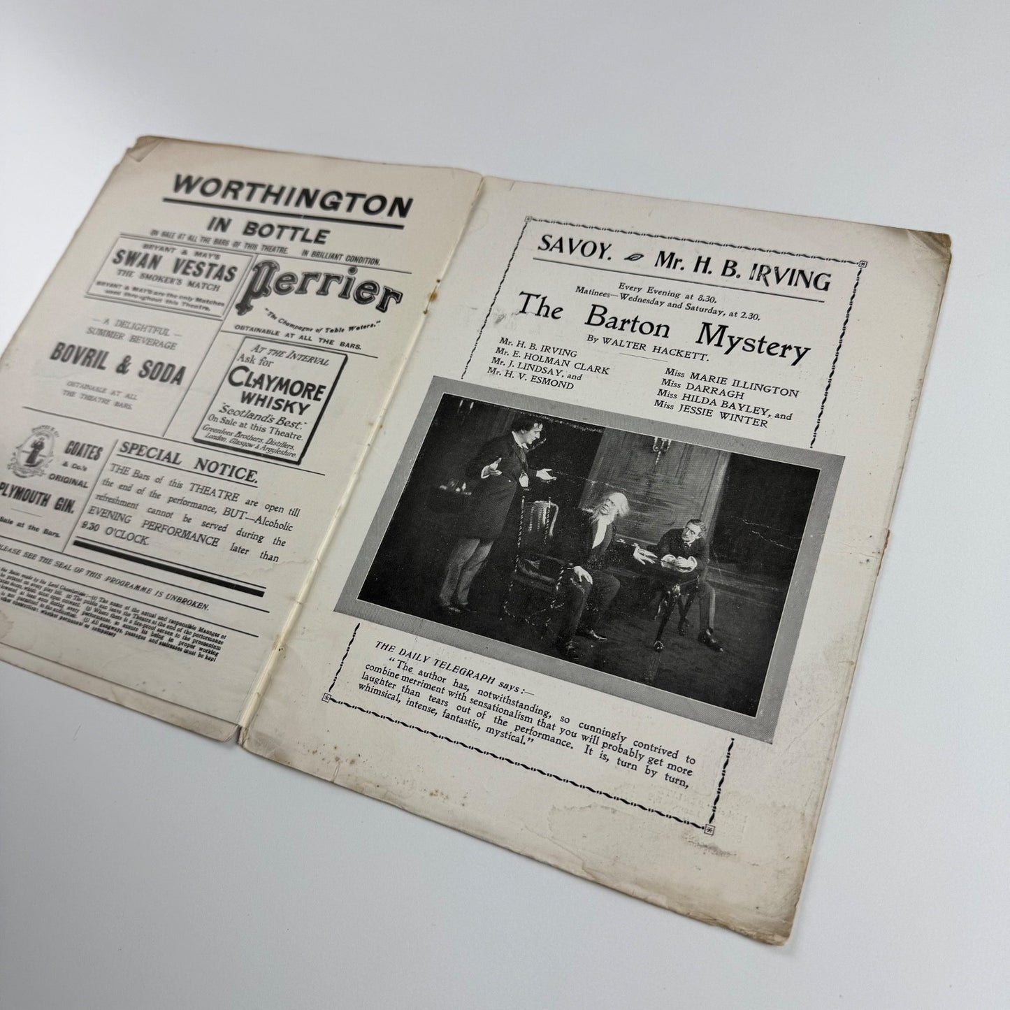 Programme New Theatre ‘The Riddle’ by Anthony Wharton & Morley Roberts 1916