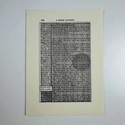 A Humument page 102 'moral music; with wonder' by Tom Phillips | The Tetrad Press 1970