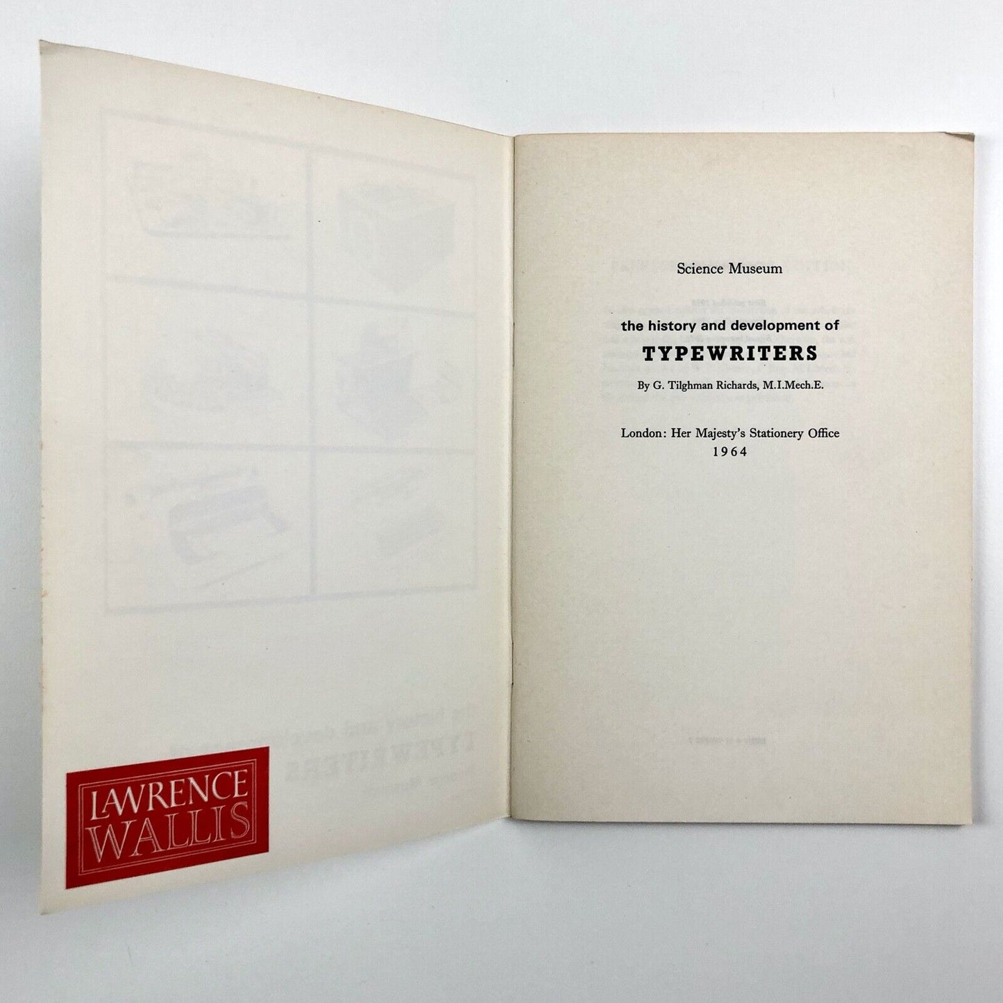 History and Development of Typewriters by G. Tilghman Richards | Science Museum HMSO 1964