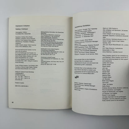 Ricky Swallow. Younger Than Yesterday | Kunsthalle Wien 2007 catalogue