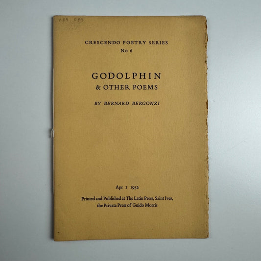 Godolphin by Bernard Bergonzi No. 6 1 April 1952 | printed at The Latin Press, Guido Morris