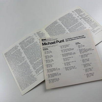 Card and insert for the exhibition Michael Punt New Sculptures and Drawings | Oriel Cardiff, 1980