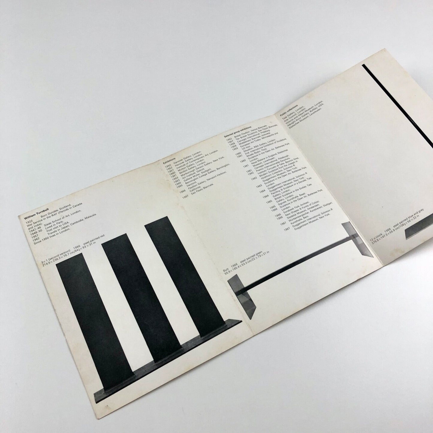 William Turnbull Sculpture and paintings | The Waddington Galleries 6-page card, 1967