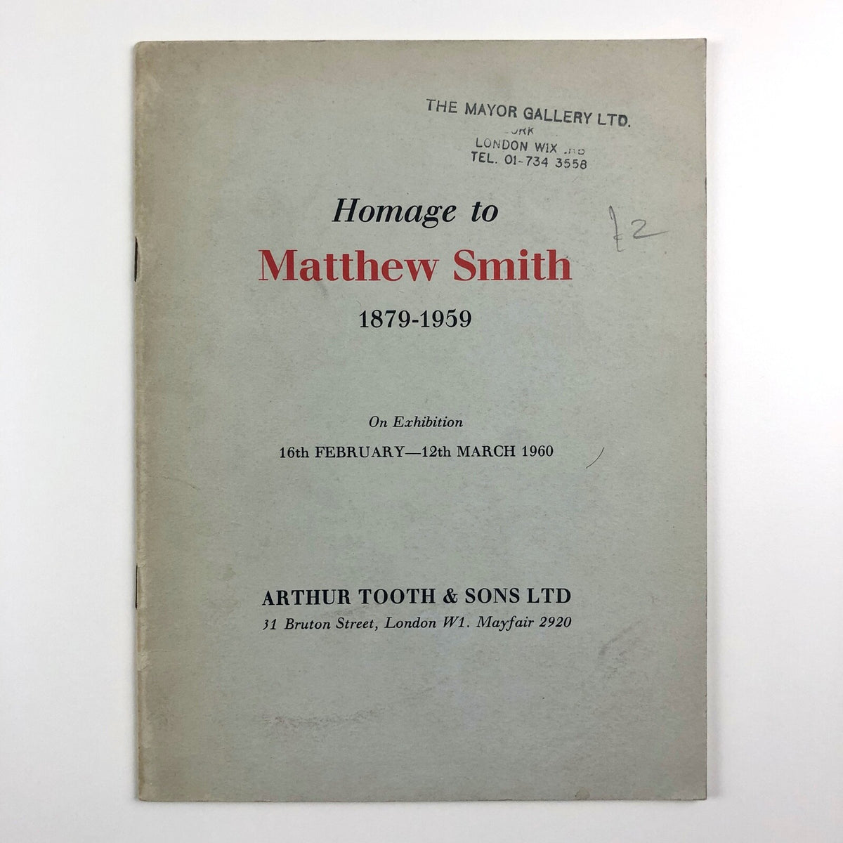 Homage to Matthew Smith | Arthur Tooth catalogue, Mayor Gallery 1960