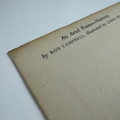 An Ariel Poem - Nativity by Roy Campbell illustrated by James Sellars, Faber & Faber 1954 unopened envelope