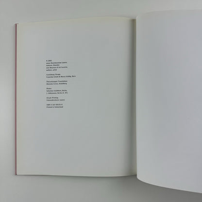 Magnus von Plessen | New Modern Art Museum Lucerne, 2001 exhibition catalogue