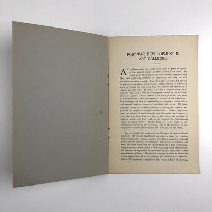 Post-War Development in Art Galleries by B Collingwood Stevenson 1945 | Laing Art Gallery, Newcastle