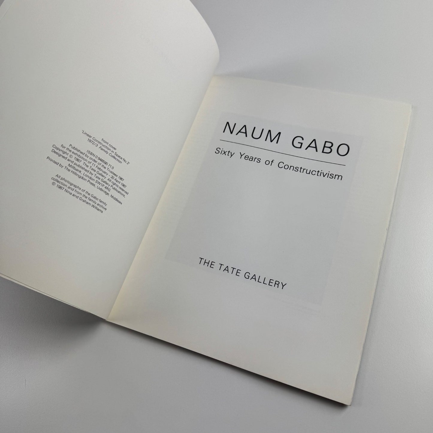 Naum Gabo. Sixty Years of Constructivism Tate Gallery, 1987 + private view invitation, and photos