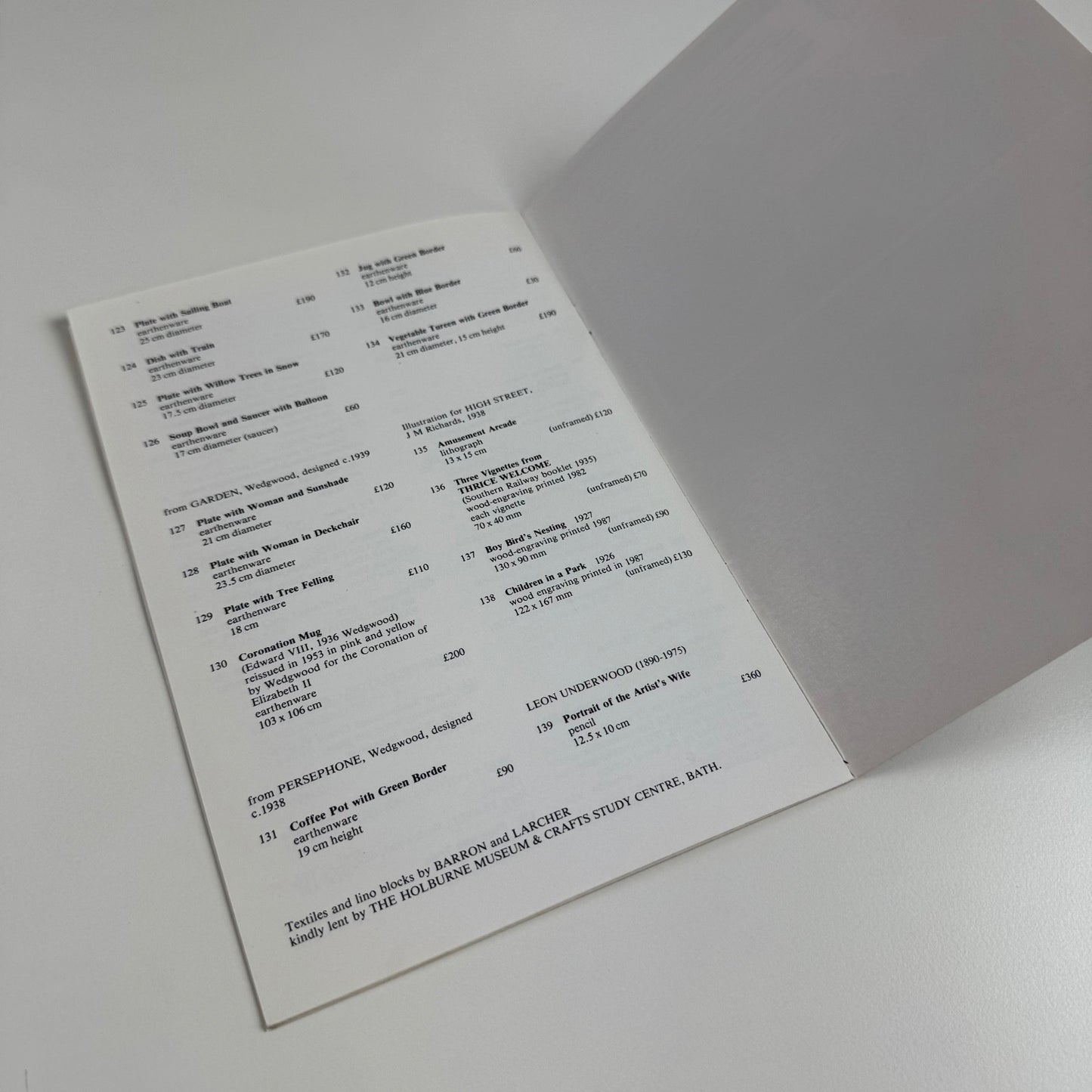 Leaflet for Enid Marx and her Circle | Sally Hunter Fine Art, October 1992
