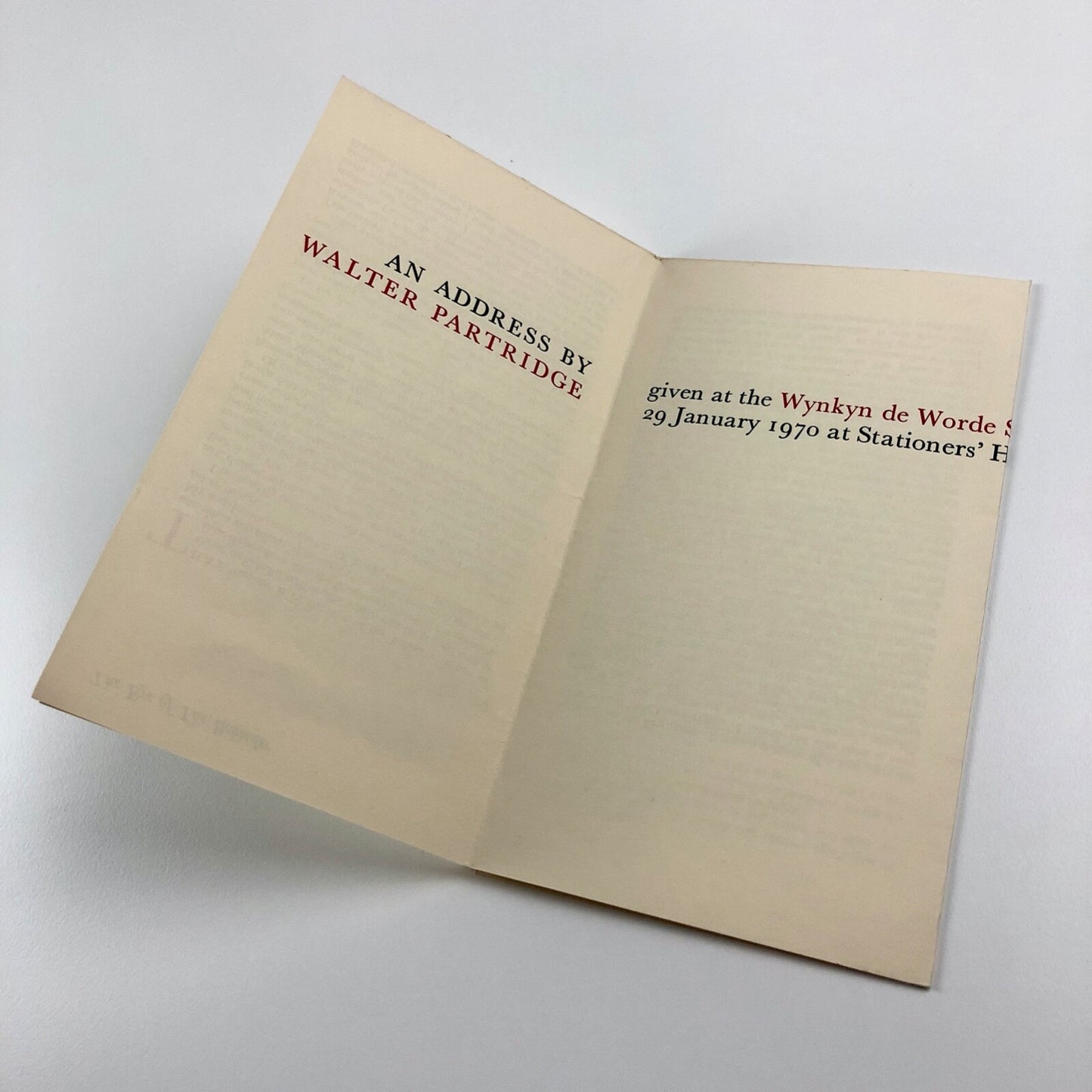 The Eye of the Beholder by Walter Partridge Wynkyne de Worde 1970 | Folded leaflet