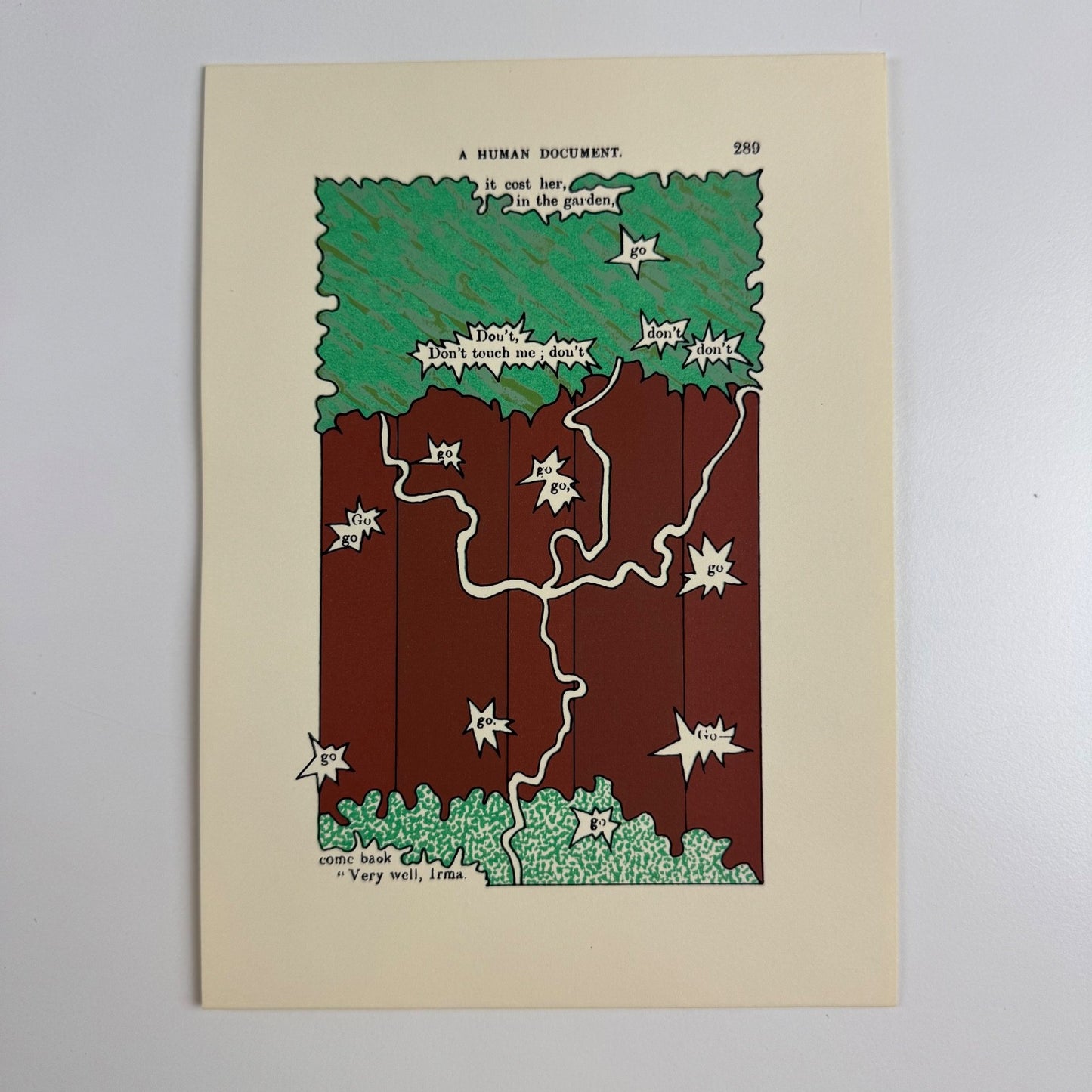 A Humument page 289 'it cost her' by Tom Phillips | The Tetrad Press, 1970