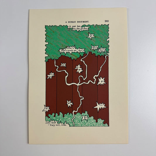 A Humument page 289 'it cost her' by Tom Phillips | The Tetrad Press, 1970