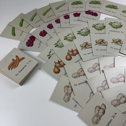 No 10 The Greengrocer's Shop educational maths toy | E.J. Arnold c.1950s – 86 cards