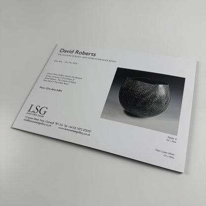Folding card/PV invite David Roberts. The colours of black Lemon Street Gallery, 2016
