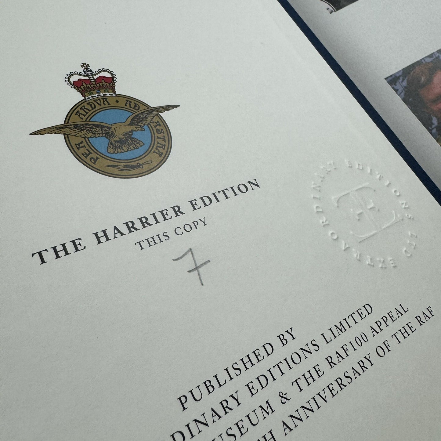 The RAF Centenary Anthology 1918-2018 – Harrier edition | Extraordinary Editions | Limited edition: numbered 7