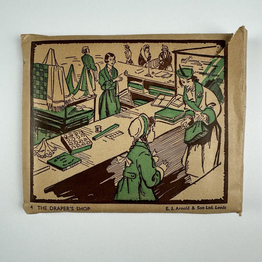 No 4 The Draper's Shop educational maths toy | E.J. Arnold c.1950s 22 cards