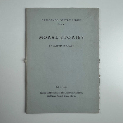 Moral Stories by David Wright No. 4 1 February 1952 The Latin Press, Guido Morris Press