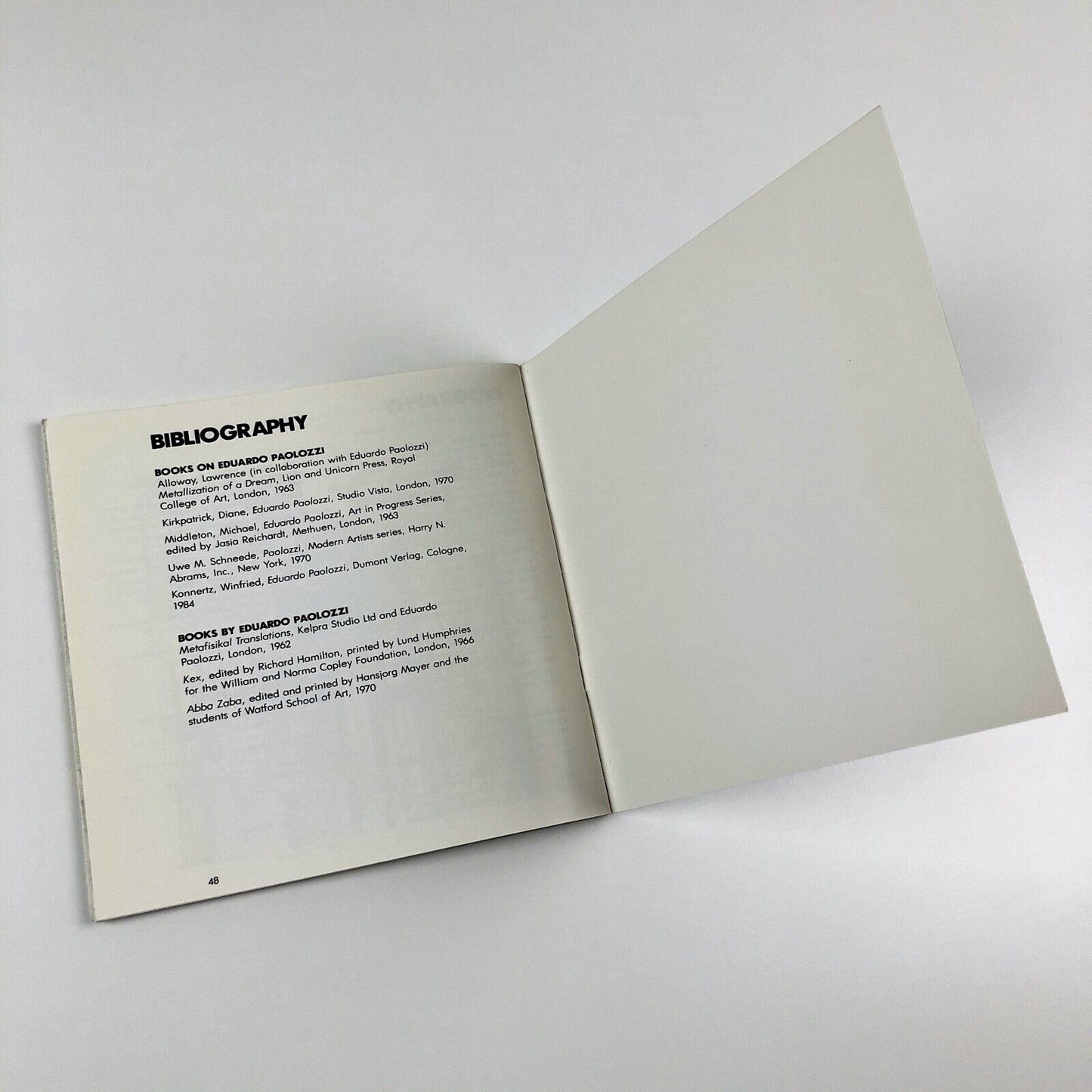 Eduardo Paolozzi. Private Vision - Public Art | Architectural Association, 1984 | introduction by Frank Whitford