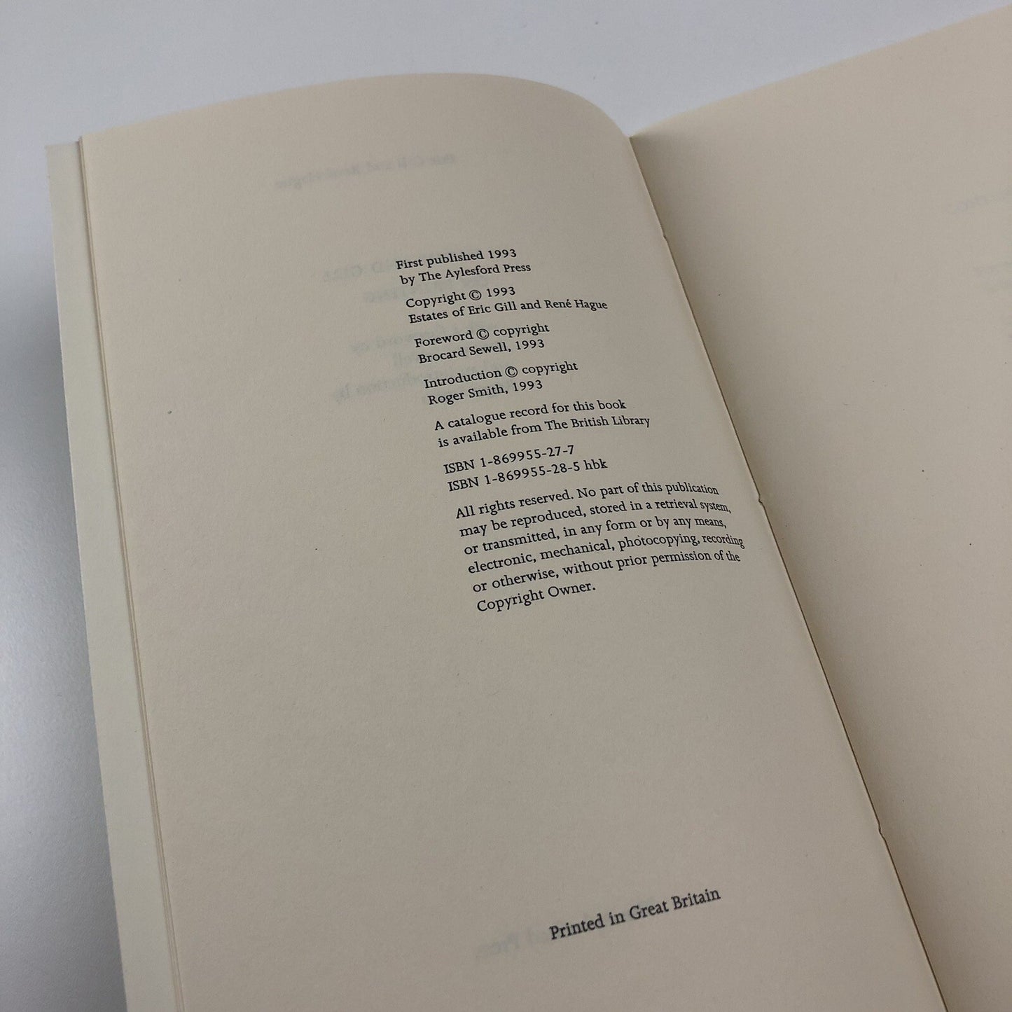 Hague and Gill on Printing | The Aylesford Press | 1993 softback edition