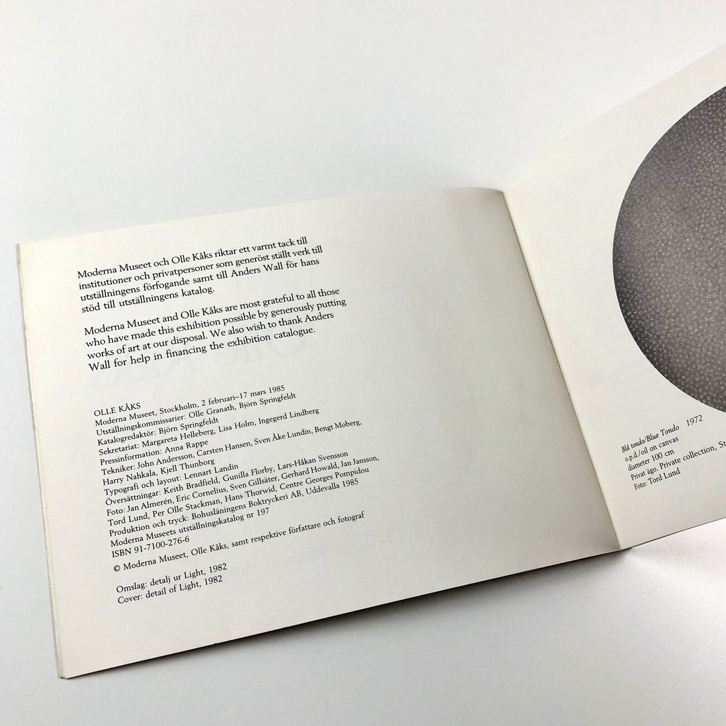 Olle Kåks exhibition catalogue | Modern Museet, Stockholm 1985