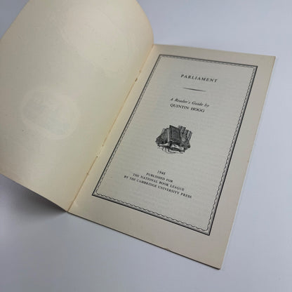 Parliament by Quintin Hogg | National Book League, Cambridge University Press, 1948 | illustrations by  Joan Hassall