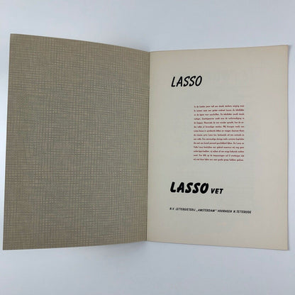 Lasso / Lasso Vet type specimen booklet | N. V. Lettergieterij, Amsterdam 1952