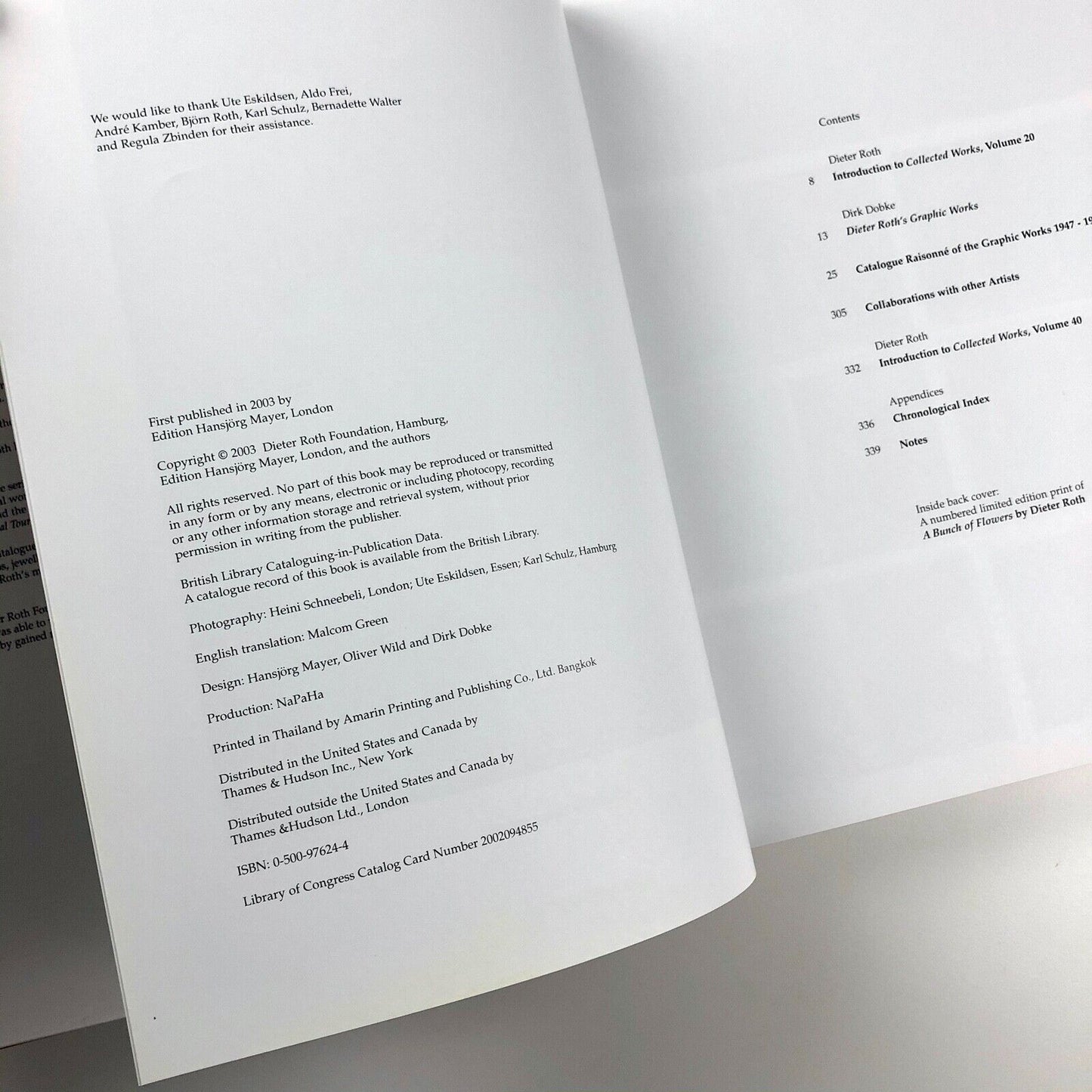 Dieter Roth – Graphic Works | Hansjorg Mayer 2003