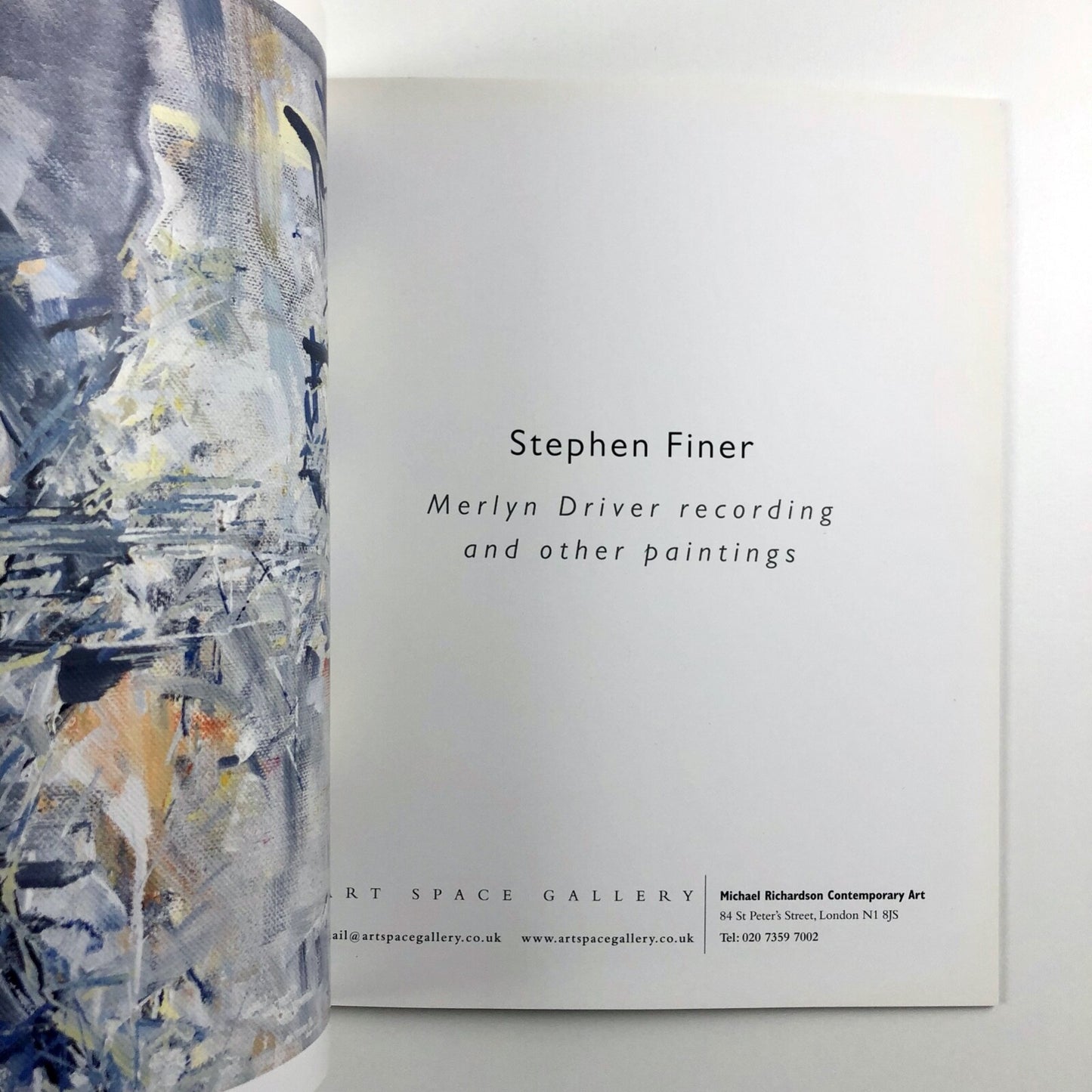 Stephen Finer. Merlyn Driver recording & other paintings | Art Space Gallery catalogue, 2015
