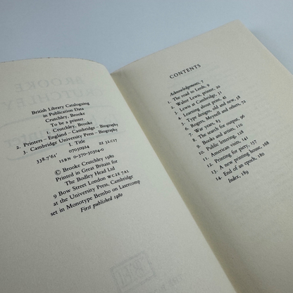 To be a printer by Brooke Crutchley | The Bodley Head, 1980