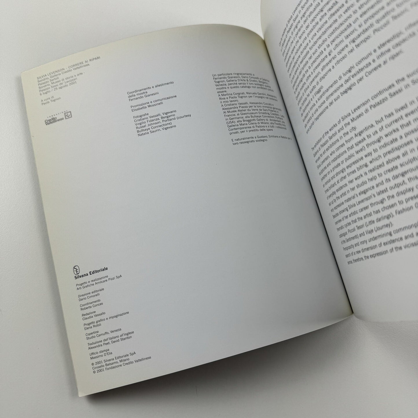 Silvia Levenson | Galleria Credito Valtellinese, 2001 catalogue