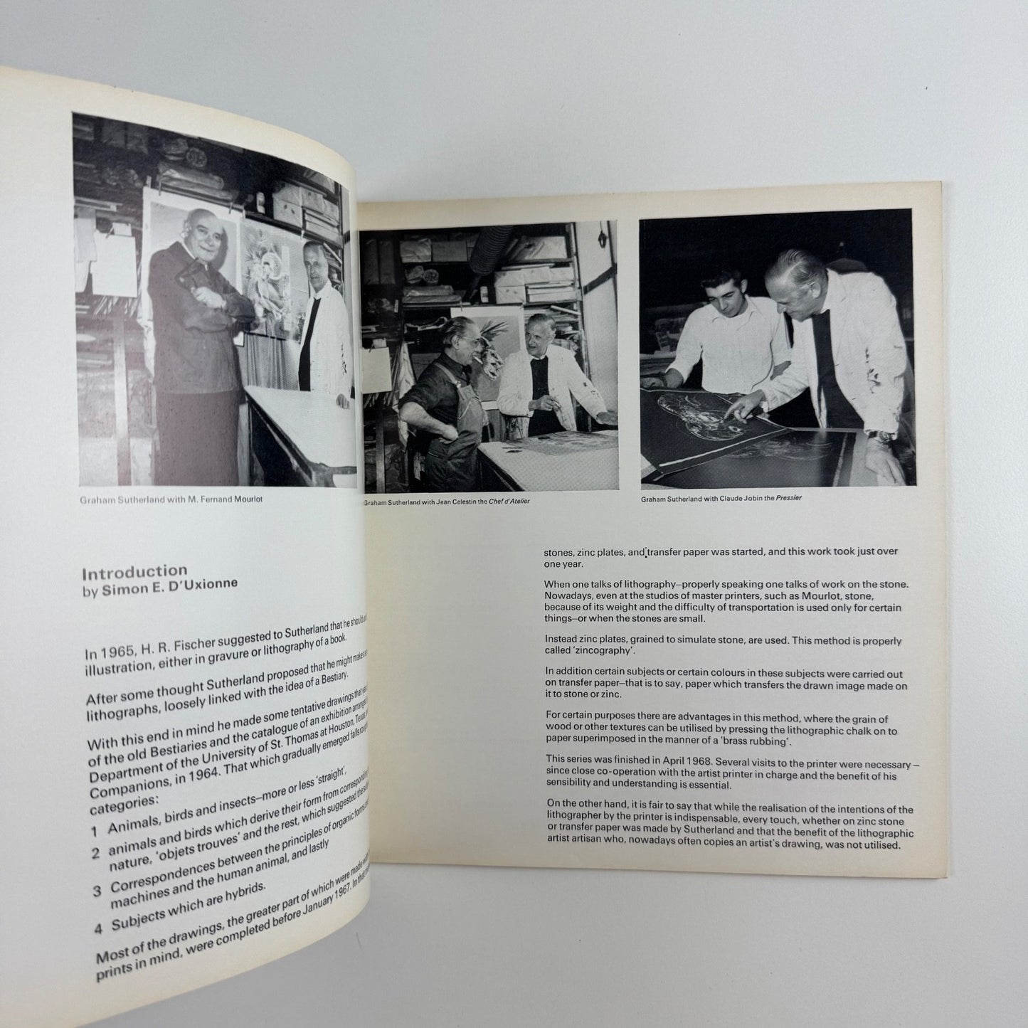 Graham Sutherland A Bestiary | Marlborough May-June 1968 Gordon House typography
