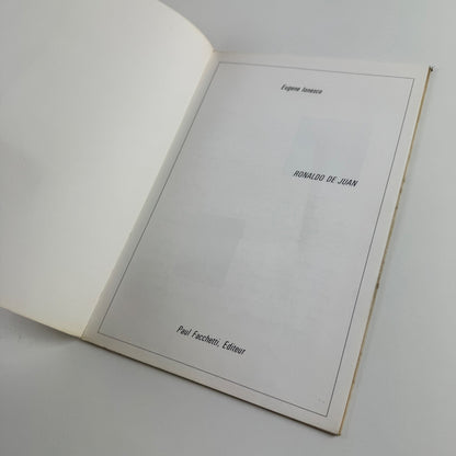 Ronaldo de Juan by Eugene Ionesco | Paul Facchetti, Paris, 1966 limited edition