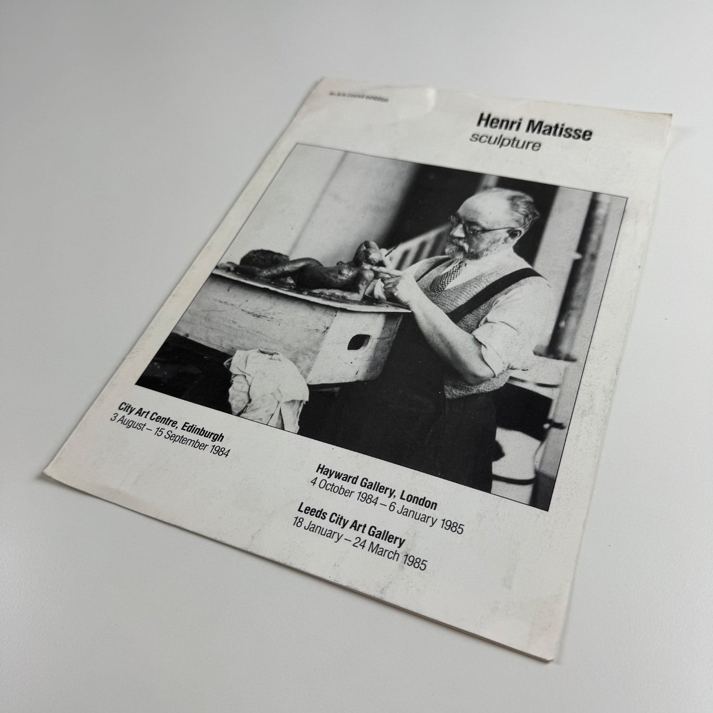 Gallery guide for Henri Matisse. Sculpture | Arts Council touring exhibition, 1984/85